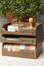 Load image into Gallery viewer, Wood Zakka Style Stacker Set
