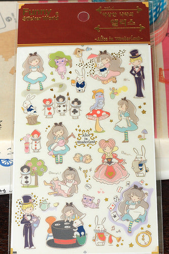Funny Sticker World - Fairy Tale Story Sticker Set -Alice In Wonderland