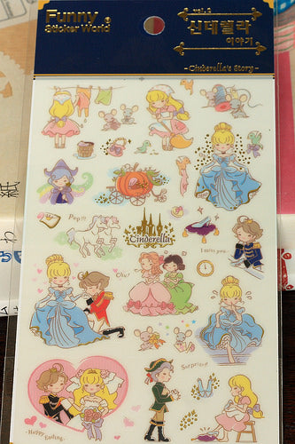 Funny Sticker World - Fairy Tale Story Sticker Set - Cinderella's Story