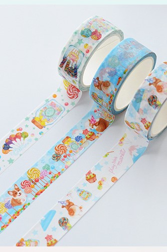 Washi Masking Tape - Rainbow Candy [1.5cm x 5m x 3 rolls]