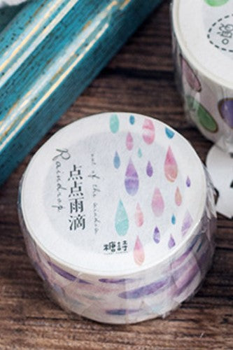 Candy Poetry Washi Masking Tape - Rain Drops [2.5cm x 5m]