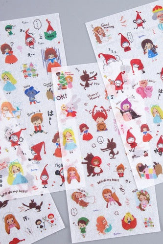 Kawaii Stickers Set -  Fairy Tale Town [6 sheets]