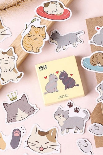 Candy Poetry Paper Label Sticker Box - Cat Diary [45 stickers]