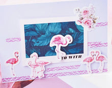 Load image into Gallery viewer, Mo•Card Paper Label Sticker Box - Flamingo [45 stickers]
