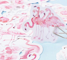 Load image into Gallery viewer, Mo•Card Paper Label Sticker Box - Flamingo [45 stickers]
