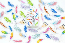 Load image into Gallery viewer, Mo•Card Label Sticker Box - Feather [46 stickers]
