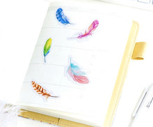 Load image into Gallery viewer, Mo•Card Label Sticker Box - Feather [46 stickers]
