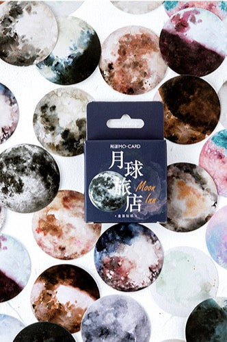 Mo•Card Paper Label Sticker Box - Moon Inn [46 stickers]