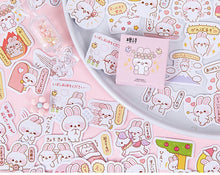 Load image into Gallery viewer, Candy Poetry Paper Label Sticker Box - Soft Ear Rabbit [45 stickers]
