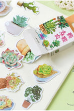 Load image into Gallery viewer, Yuxian Paper Label Sticker Box - sweet afternoon - succulent [50 stickers]

