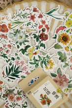 Load image into Gallery viewer, Yuxian Paper Label Sticker Box - Flower Image [50 stickers]
