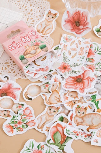 Mo•Card Sticker Box- Flower Cats
