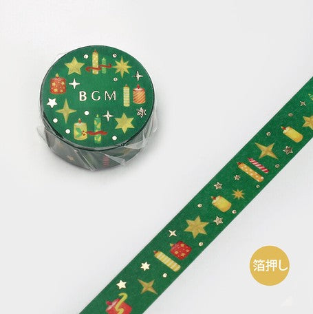 BGM Christmas Washi Tape Candle