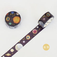 Load image into Gallery viewer, BGM Washi Tape- Gold Planet
