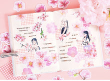 Load image into Gallery viewer, Mo•Card Paper Sticker Box- Flying Cherry Blossoms
