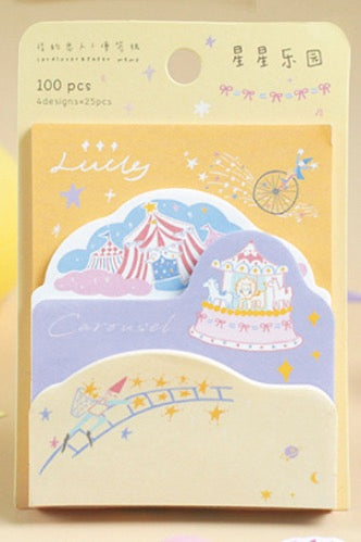 Die-Cut Memo Note Pad- Girly Heart- Wonderland