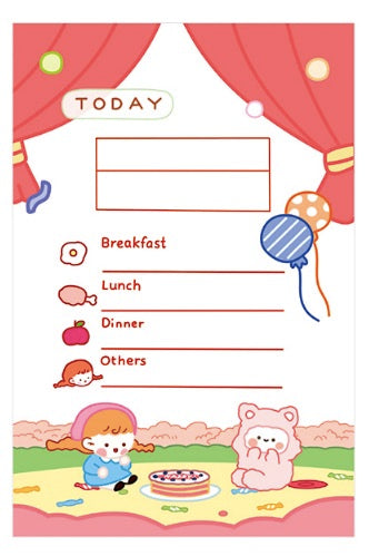 Cookie Memo Pad- Peach Coco Meal Planner