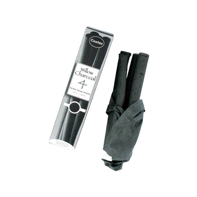 Coates Willow Charcoal- 12-14mm Diameter Box of 4 pieces