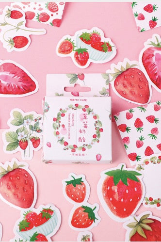 Mo•Card Paper Sticker Box- Strawberry Cheese