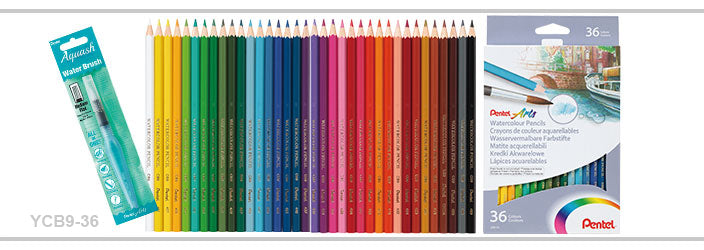 Pentel Arts Watercolour Pencils with BONUS Aquash